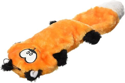 ZippyPaws Zingy Fox - ألعاب للكلاب بدون حشو، لعبة للكلاب من القطيفة تصدر صوت صرير للكلاب الصغيرة والمتوسطة، ألعاب تفاعلية للمضغ والكلاب بدون حشو للملل in Kuwait