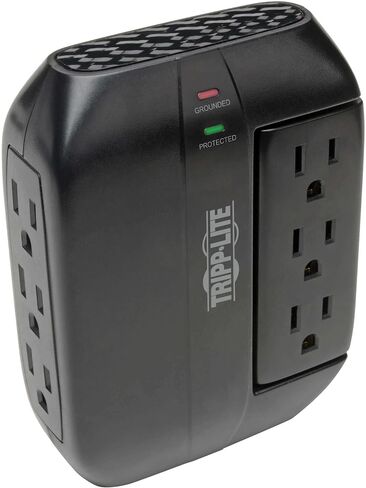 Tripp Lite 4 Rotatable Outlet Surge Protector Power Strip, Wall Tap, 2 USB Charging Ports, Black, $25,000 Insurance (SK40RUSBB) in Saudi Arabia