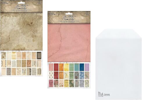 خلفيات Tim Holtz Idea-Ology 2023 4 وخلفيات 5، 48 ورقة مزدوجة الجوانب، جيب تخزين Carnora Ephemera، حزمة من 3 عناصر in Saudi Arabia