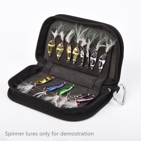 Fishing Lure Storage Wrap Bag Spinner Baits Wallet Case (Black) in Saudi Arabia