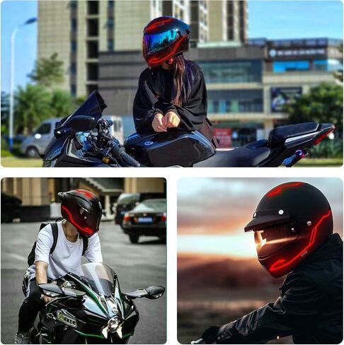 Motorcycle Helmet Light,3 Modes Driving EL Light Strips,Recharge Helmet Light Strip,Night Riding Signal Light Decoration Kit in Saudi Arabia