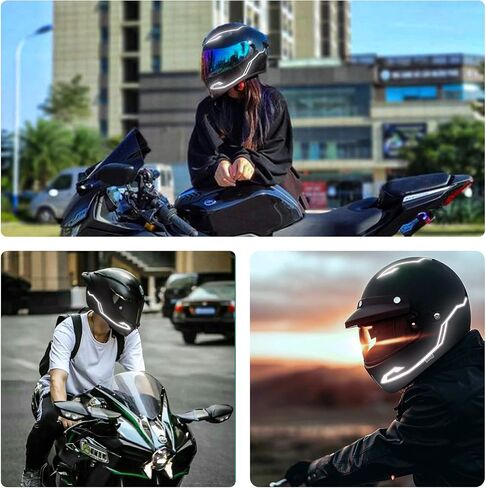 Motorcycle Helmet Light,3 Modes Driving EL Light Strips,Recharge Helmet Light Strip,Night Riding Signal Light Decoration Kit in Saudi Arabia