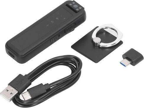 كاميرا صغيرة للجسم، مسجل فيديو يمكن ارتداؤه بدقة 1080 بكسل مع رؤية ليلية، كاميرا أمان بتصميم مشبك خلفي محمول 180 درجة مع مؤشر LED in Kuwait