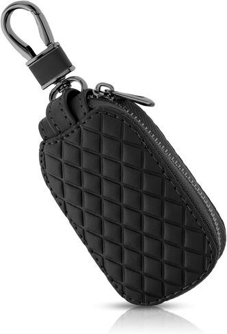 Key Fob Case Cover, Genuine Leather Key Fob Holder, Car Key Cover Holder Anti Scratch Car Key Protector with Zipper in Saudi Arabia
