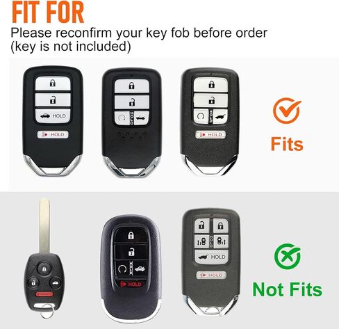 for Honda Key Fob Cover Keychain Accessories for 2016 15 14 13 Accord CR-V Civic Ridgeline 4 Buttons, TPU Case(Black) in Saudi Arabia