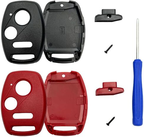 غطاء بديل عن بعد للدخول بدون مفتاح يناسب Honda Accord/Civic/CR-V/Fit/Odyssey/Pilot/Ridgeline/CR-Z Key Fob Shell (أسود + أحمر) in Kuwait