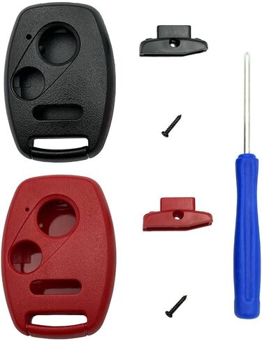 غطاء بديل عن بعد للدخول بدون مفتاح يناسب Honda Accord/Civic/CR-V/Fit/Odyssey/Pilot/Ridgeline/CR-Z Key Fob Shell (أسود + أحمر) in Kuwait