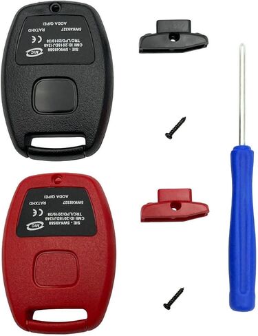 غطاء بديل عن بعد للدخول بدون مفتاح يناسب Honda Accord/Civic/CR-V/Fit/Odyssey/Pilot/Ridgeline/CR-Z Key Fob Shell (أسود + أحمر) in Kuwait