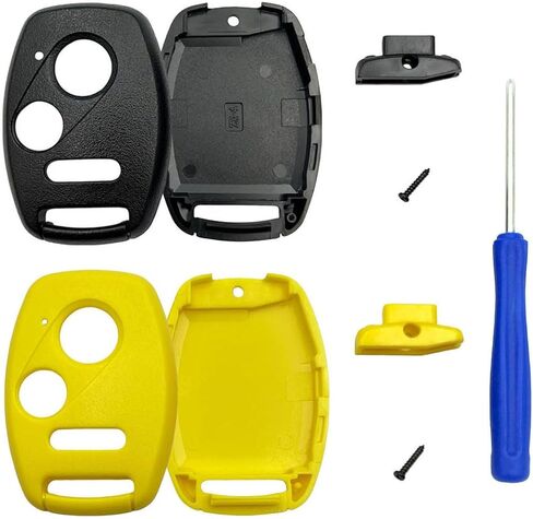 غطاء بديل عن بعد للدخول بدون مفتاح يناسب Honda Accord/Civic/CR-V/Fit/Odyssey/Pilot/Ridgeline/CR-Z Key Fob Shell (أسود + أحمر) in Kuwait