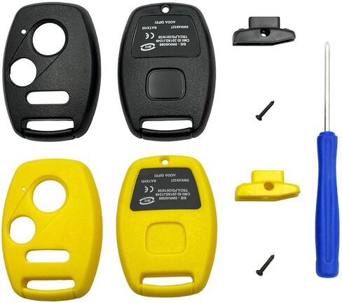 غطاء بديل عن بعد للدخول بدون مفتاح يناسب Honda Accord/Civic/CR-V/Fit/Odyssey/Pilot/Ridgeline/CR-Z Key Fob Shell (أسود + أحمر) in Kuwait