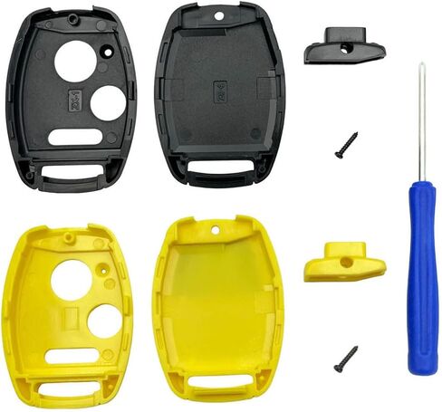 غطاء بديل عن بعد للدخول بدون مفتاح يناسب Honda Accord/Civic/CR-V/Fit/Odyssey/Pilot/Ridgeline/CR-Z Key Fob Shell (أسود + أحمر) in Kuwait