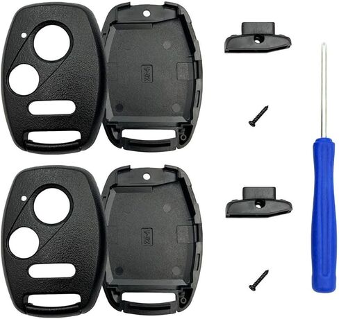غطاء بديل عن بعد للدخول بدون مفتاح يناسب Honda Accord/Civic/CR-V/Fit/Odyssey/Pilot/Ridgeline/CR-Z Key Fob Shell (أسود + أحمر) in Kuwait