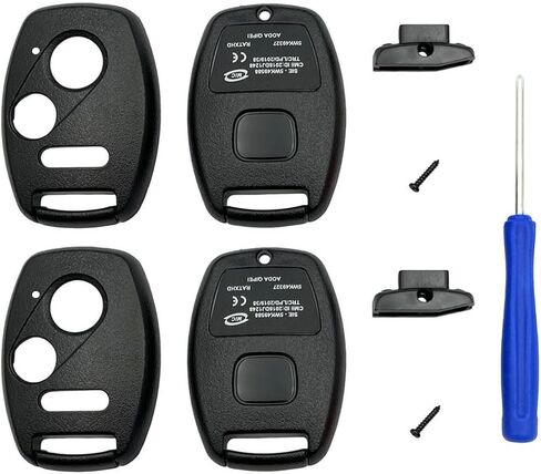 غطاء بديل عن بعد للدخول بدون مفتاح يناسب Honda Accord/Civic/CR-V/Fit/Odyssey/Pilot/Ridgeline/CR-Z Key Fob Shell (أسود + أحمر) in Kuwait