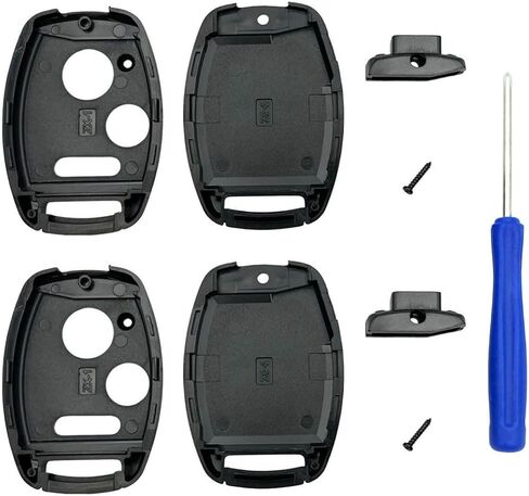 غطاء بديل عن بعد للدخول بدون مفتاح يناسب Honda Accord/Civic/CR-V/Fit/Odyssey/Pilot/Ridgeline/CR-Z Key Fob Shell (أسود + أحمر) in Kuwait