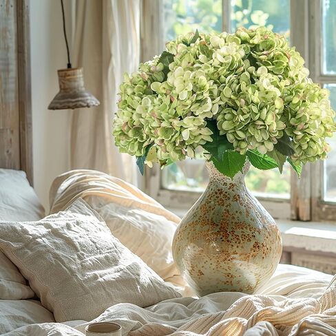 10PCS Fake Hydrangea Full Artificial Flowers Hydrangea Bouquet Faux Flower Centerpieces for Tables Home Wedding Bridal Bouquet Office Party DIY Floral Decor in Saudi Arabia