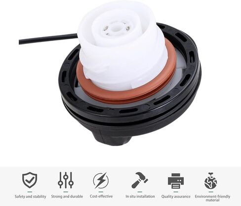 قطعة واحدة من غطاء خزان وقود السيارة، غطاء ملء خزان الوقود، استبدال غطاء الوقود FC1058 6L2Z9030F، متوافق مع Ford F150 250 (أسود) in Kuwait