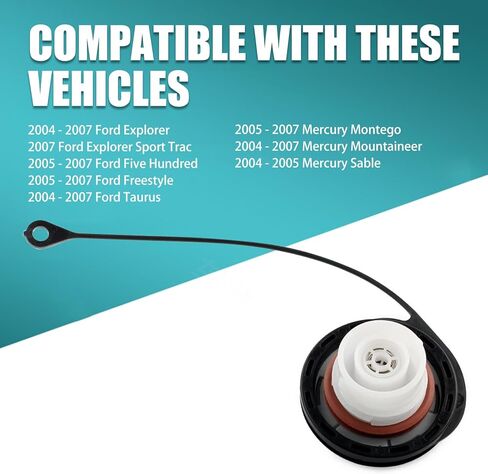 قطعة واحدة من غطاء خزان وقود السيارة، غطاء ملء خزان الوقود، استبدال غطاء الوقود FC1058 6L2Z9030F، متوافق مع Ford F150 250 (أسود) in Kuwait