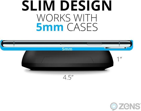 حامل شاحن لاسلكي من ZENS، لوحة شحن Qi محسنة من Apple وقابلة للتعديل تتميز بقاعدة فائقة السرعة بقدرة 15 وات، وتدعم الشحن السريع من سامسونج والشحن السريع من Apple in Kuwait