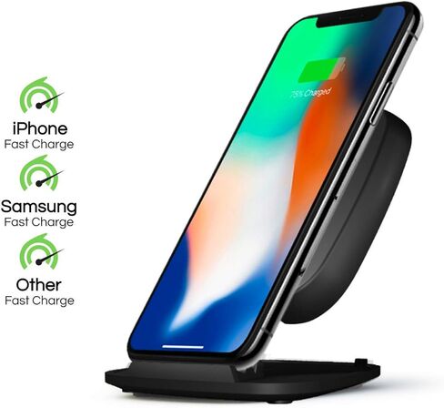 حامل شاحن لاسلكي من ZENS، لوحة شحن Qi محسنة من Apple وقابلة للتعديل تتميز بقاعدة فائقة السرعة بقدرة 15 وات، وتدعم الشحن السريع من سامسونج والشحن السريع من Apple in Kuwait
