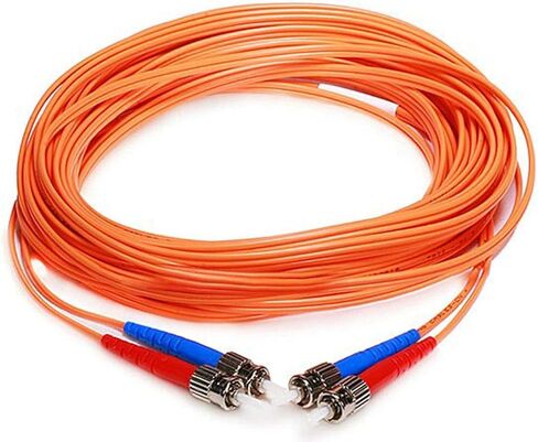 Monoprice Fiber Optic Cable - 1 Meter - Orange | ST to ST, OM1, 62.5/125 Type, Multi Mode, Duplex in Saudi Arabia