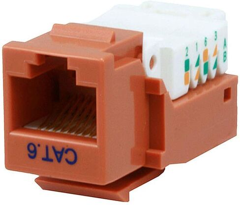 مقبس Keystone بدون أدوات Monoprice Cat6 RJ45 - لسلك صلب 22-24AWG، للاستخدام مع لوحة الحائط أو لوحة إيثرنت، أبيض in Kuwait
