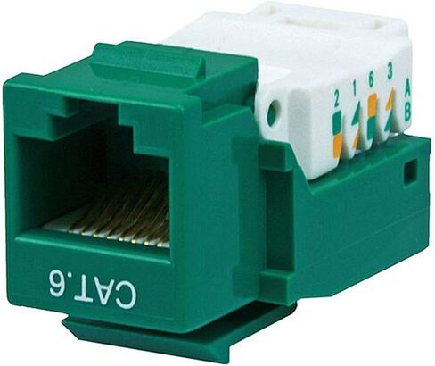 مقبس Keystone بدون أدوات Monoprice Cat6 RJ45 - لسلك صلب 22-24AWG، للاستخدام مع لوحة الحائط أو لوحة إيثرنت، أبيض in Kuwait