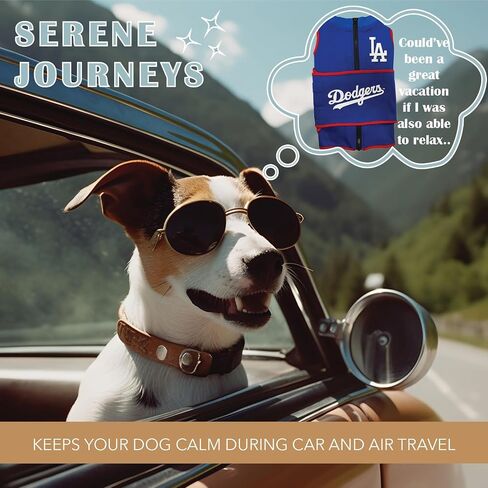 MLB Los Angeles Dodgers Dog Anxiety Shirt Calming Soothing Solution Vest for Dogs Cats with Anxiety, Fears, Fireworks, Loud Noises, Dark, Lonely Keeps Dogs Calm & Feeling Safe, Relaxing Jacket Large in Saudi Arabia