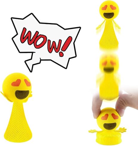 Liberty Imports 24 PCS Jumping Emoticon Popper Spring Launchers LED Light Up Toy Bouncy Party Favors Supplies and Goodie Bag Fillers for Kids, Toddlers (Classic Edition) in Saudi Arabia