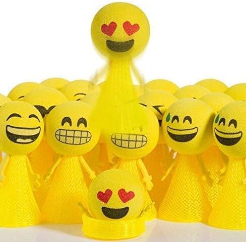 Liberty Imports 24 PCS Jumping Emoticon Popper Spring Launchers LED Light Up Toy Bouncy Party Favors Supplies and Goodie Bag Fillers for Kids, Toddlers (Classic Edition) in Saudi Arabia