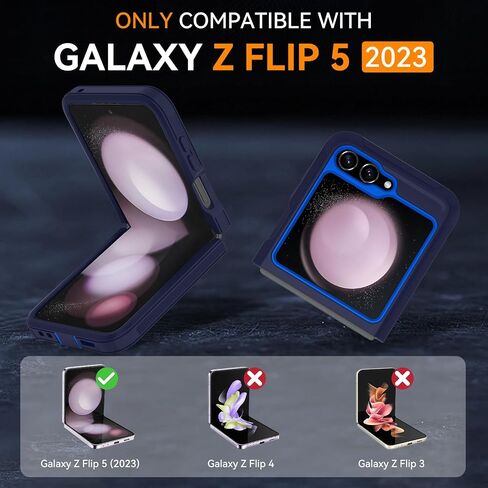 for Samsung Galaxy Z Flip 5 5G case,Galaxy Z Flip 5 Heavy Duty case with Belt-Clip,[Military Grade Protective ][Shockproof] [Dropproof] [Dust-Proof], ONLY Fit Samsung Z Flip 5 5G Phone (Black) in Saudi Arabia
