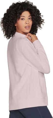 سترة Skechers النسائية ذات الرقبة العالية مع سحاب ذهبي وردي in Saudi Arabia