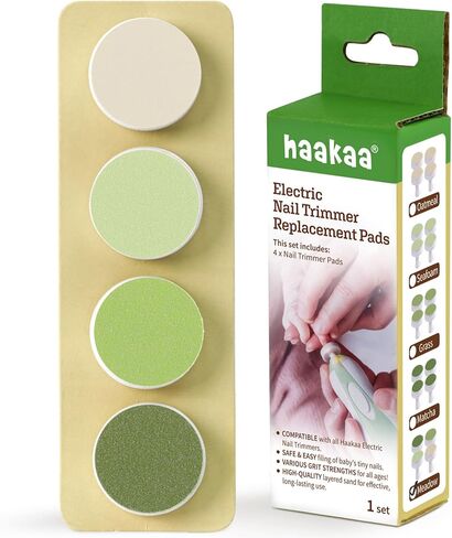 haakaa Electric Nail Trimmer Replacement Pads Baby Nail Trimmer Heads for Standard Baby Nail File, 4pcs in Saudi Arabia