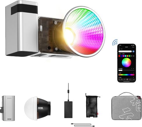 ZHIYUN Molus X60 RGB COB LED Video Light, COB LED Continuous Output Lighting, with 15 Scenes, Bluetooth App Control (X60 RGB Combo) in Saudi Arabia