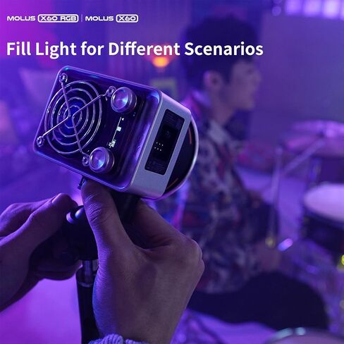 ZHIYUN Molus X60 RGB COB LED Video Light, COB LED Continuous Output Lighting, with 15 Scenes, Bluetooth App Control (X60 RGB Combo) in Saudi Arabia