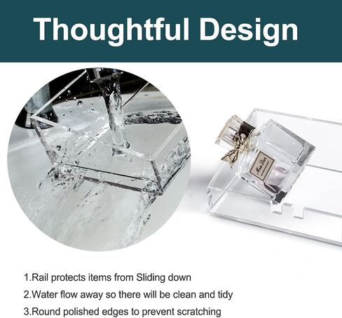 YestBuy أرفف عرض الحائط العائمة من الأكريليك، أرفف حمام شفافة، تخزين سميك شفاف غير قابل للحفر، أرفف العرض in Kuwait