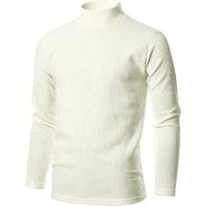 GIVON Mens Mock Neck Sweater Ribbed Slim Fit Long Sleeve Turtleneck Pullover Sweater