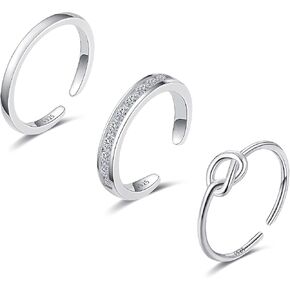 TOBENY 3 قطع 925 فضة استرلينية قابلة للتعديل لأصابع القدم للنساء زهرة الفرقة مفتوحة الذيل حلقة هيبوالرجينيك تو خواتم مجموعة الصيف الشاطئ مجوهرات القدم in Kuwait