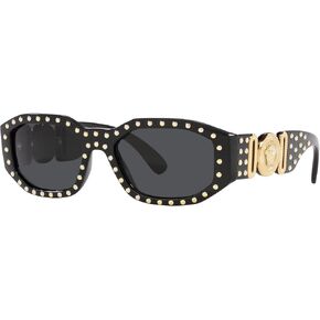 Versace Man Sunglasses Black Frame, Dark Grey Lenses, 53MM