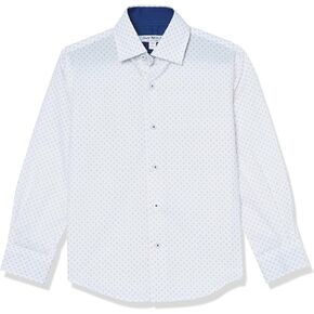 Isaac Mizrahi Boy's Long Sleeve Diamond Pattern Button Down Shirt