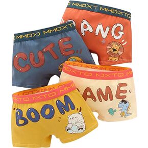 Mud Kingdom Boys Cotton Boxer Briefs Underwear 4 Pack 4-12 Years