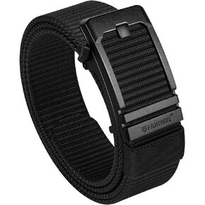 FAIRWIN Mens Ratchet Belt, 1.5 inch Nylon Web Mens Belts Casual for Jeans Pants Adjustable Belt with Automatic Buckle