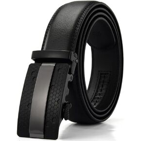 X Xhtang Men's Ratchet Belt Genuine Leather Slide Belts Adjustable