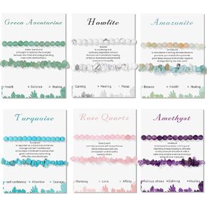 12Pcs 8mm Beaded Stretch Bracelet Handmade Round Stone Bracelet for Women Multicolor Crystal Beads Elastic Bracelet Adjustable in Kuwait