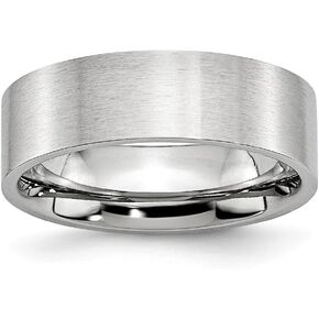 Solid Cobalt Flat 7mm Plain Classic Wedding Brushed Matte Finish Band Ring