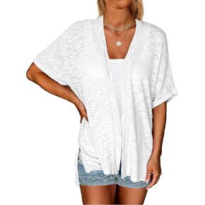Yekaty Lightweight Cardigans for Women Casual Summer Short Sleeve Cardigan Open Front Beach Coverups 2024 in Kuwait