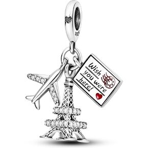 Parmuz 925 Sterling Silver Charm for Bracelets Dog Evil Eye Travel Love Mom Dangle Charms for European Bracelets Necklace Pendant Beads Jewelry Gift for Woman Teen Girls Daughter…