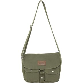 Canvas Messenger Bag for Men Women,Small Crossbody Shoulder Bag,Vintage Military Satchel