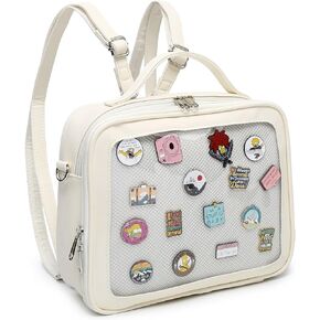 RAINBOW SMILE Ita Bag Backpack Crossbody Bag Kawaii Pin Display Bag Denim PU Messenger Shoulder Bags