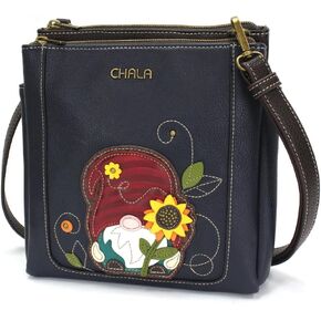 Chala Gnome RFID Protected Vegan Leather Merry Messenger Bag (Navy)