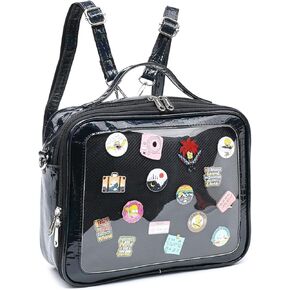 RAINBOW SMILE Ita Bag Backpack Crossbody Bag Kawaii Pin Display Bag Denim PU Messenger Shoulder Bags